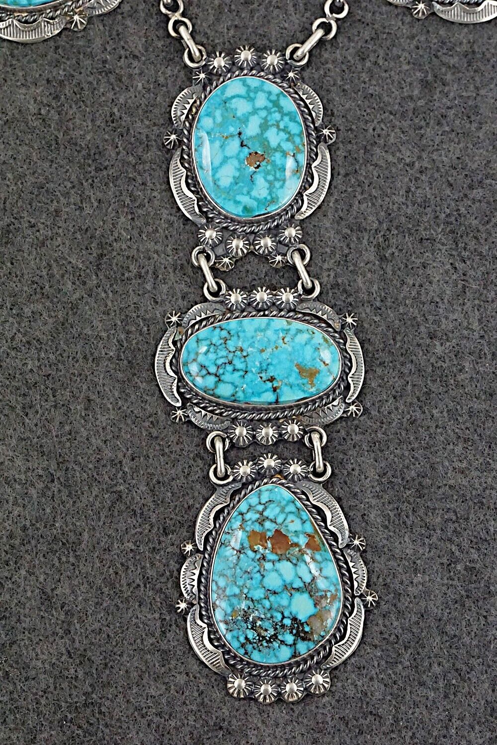 Turquoise & Sterling Silver Necklace Set - Raymond Delgarito