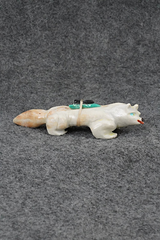 Wolf Zuni Fetish Carving - Freddie Leekya