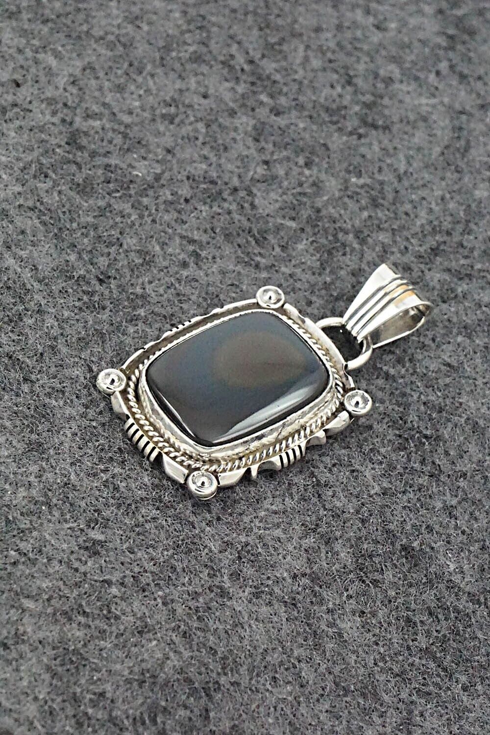 Onyx & Sterling Silver Pendant - Sharon McCarthy