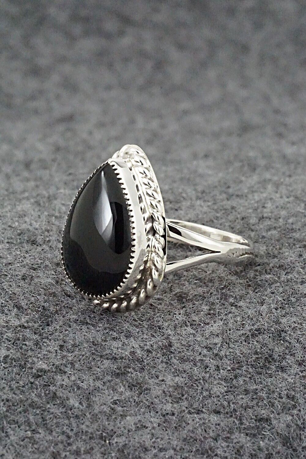 Onyx & Sterling Silver Ring - Arlene Lewis - Size 10