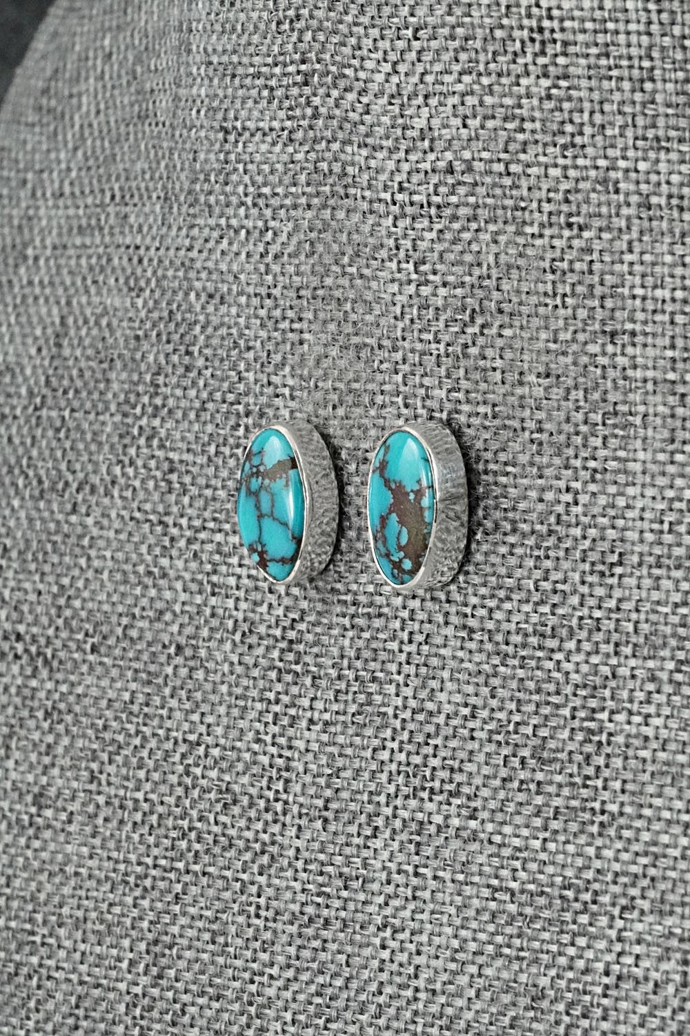 Turquoise & Sterling Silver Earrings - Eugene Gruber