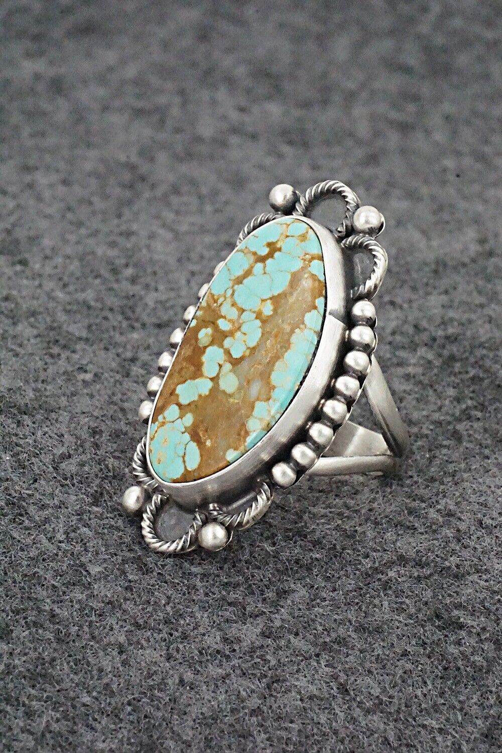 Turquoise & Sterling Silver Ring - Jameson Garcia - Size 7 Adj.