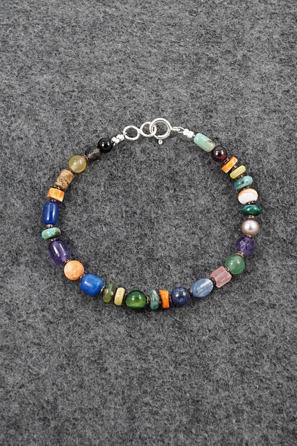 Multi-Stone & Sterling Silver Bracelet - Helen Tsosie