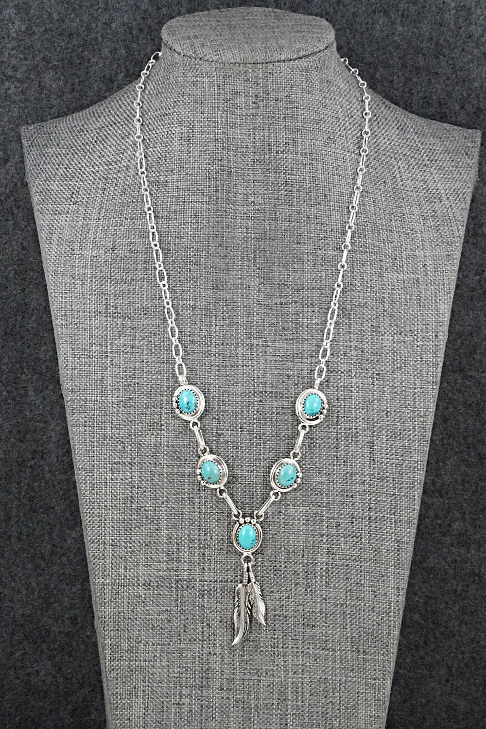 Turquoise & Sterling Silver Necklace - Verley Betone