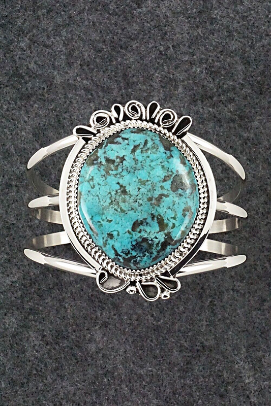 Turquoise & Sterling Silver Bracelet - Leslie Nez