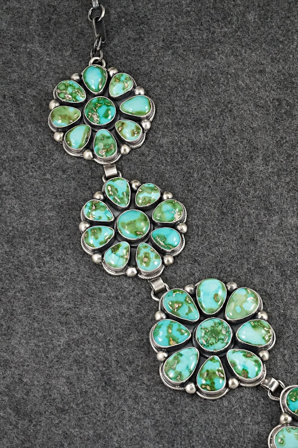 Turquoise & Sterling Silver Necklace and Earrings Set - Kathleen Livingston