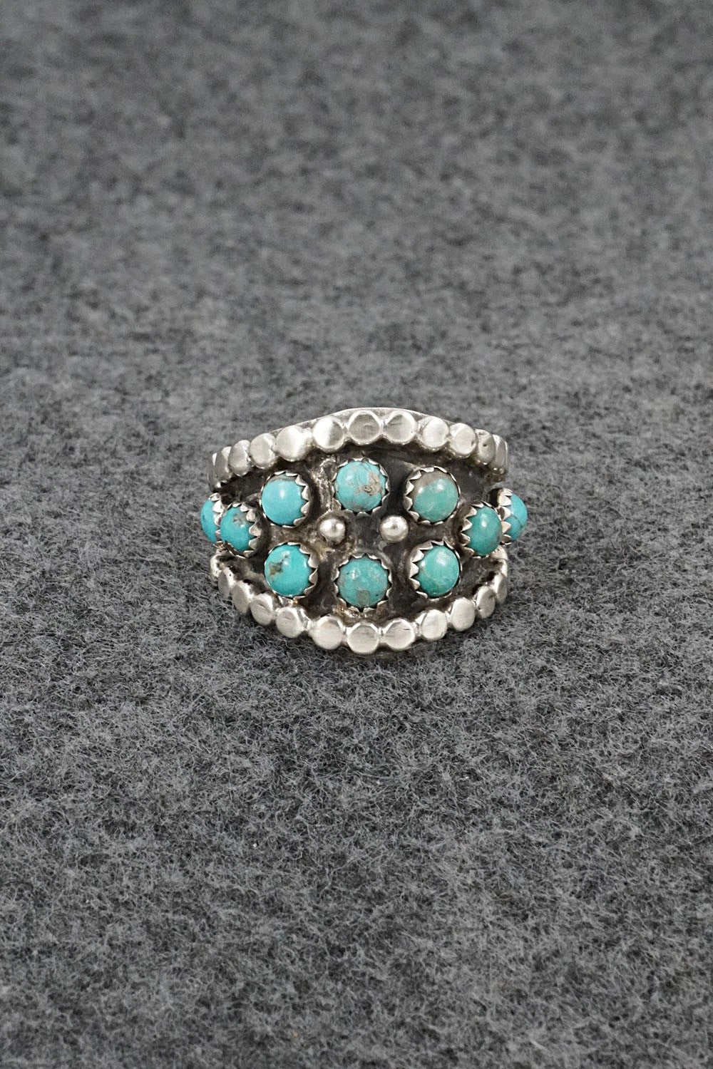 Turquoise & Sterling Silver Ring - Harry B. Yazzie - Size 8.5
