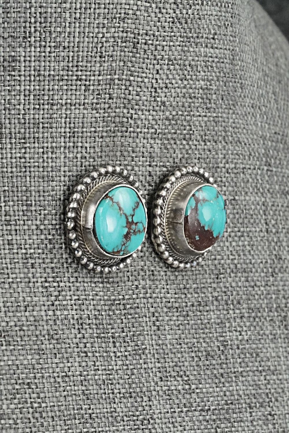 Turquoise & Sterling Silver Pendant and Earrings Set - Darrin Livingston