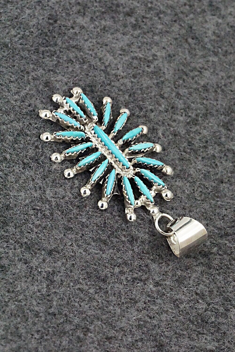 Turquoise & Sterling Silver Pendant - Jack Etsate