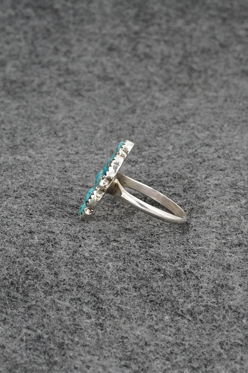 Turquoise & Sterling Silver Ring - Priscilla Reeder - Size 8.5