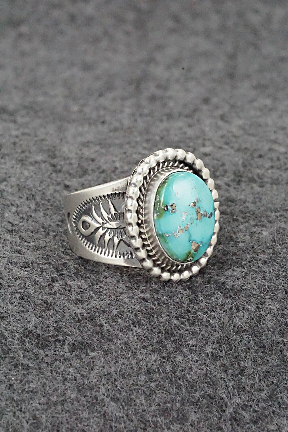 Turquoise & Sterling Silver Ring - Samuel Yellowhair - Size 8
