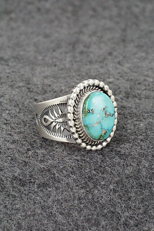 Turquoise & Sterling Silver Ring - Samuel Yellowhair - Size 8