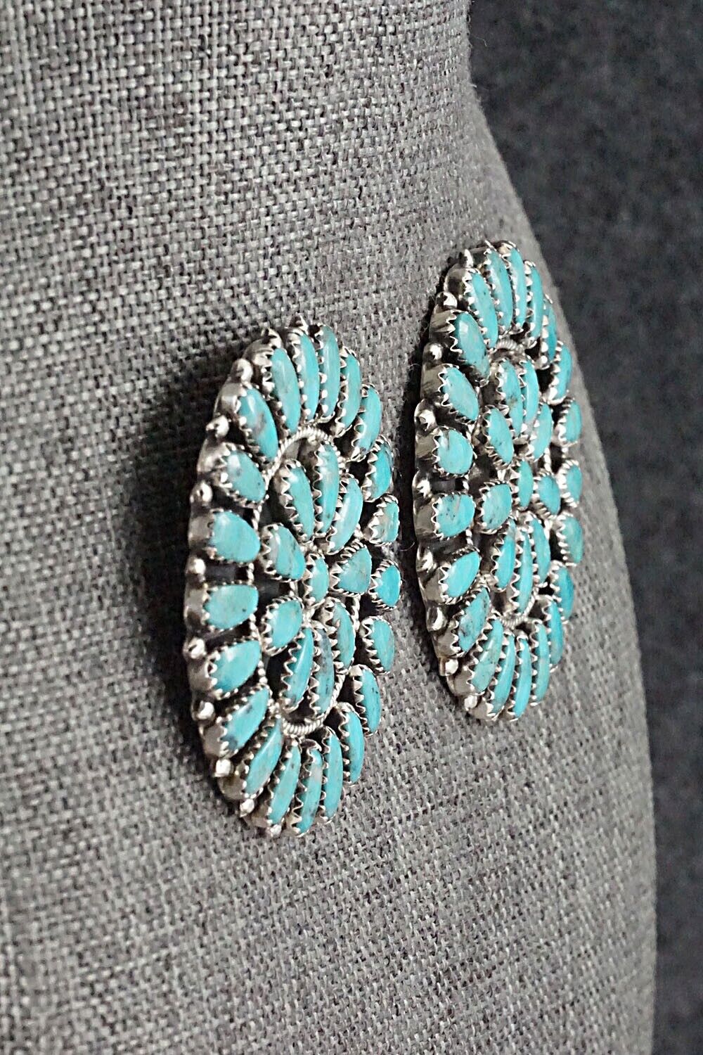 Turquoise and Sterling Silver Earrings - Zeita Begay