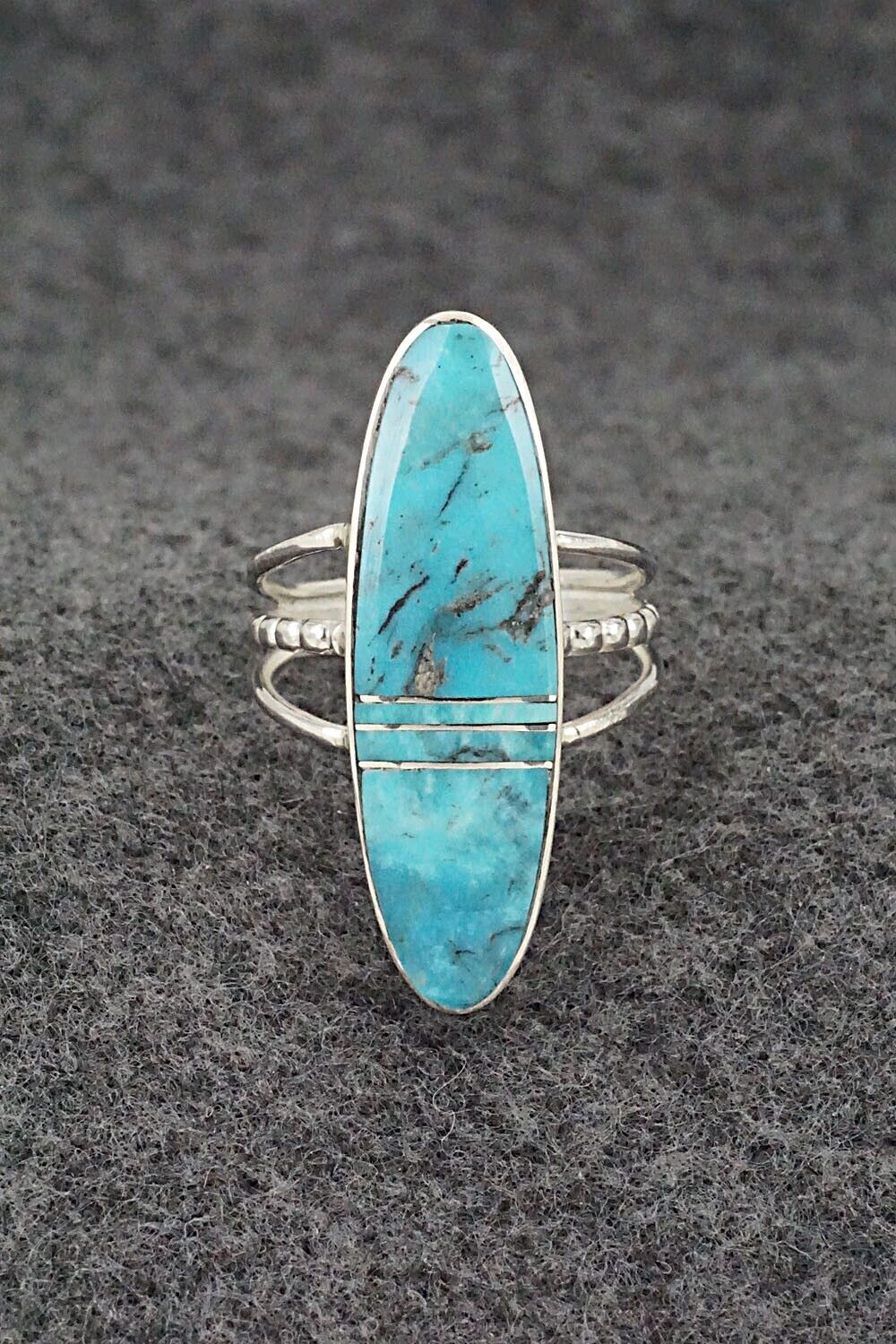 Turquoise & Sterling Silver Ring - Harold Smith - Size 8