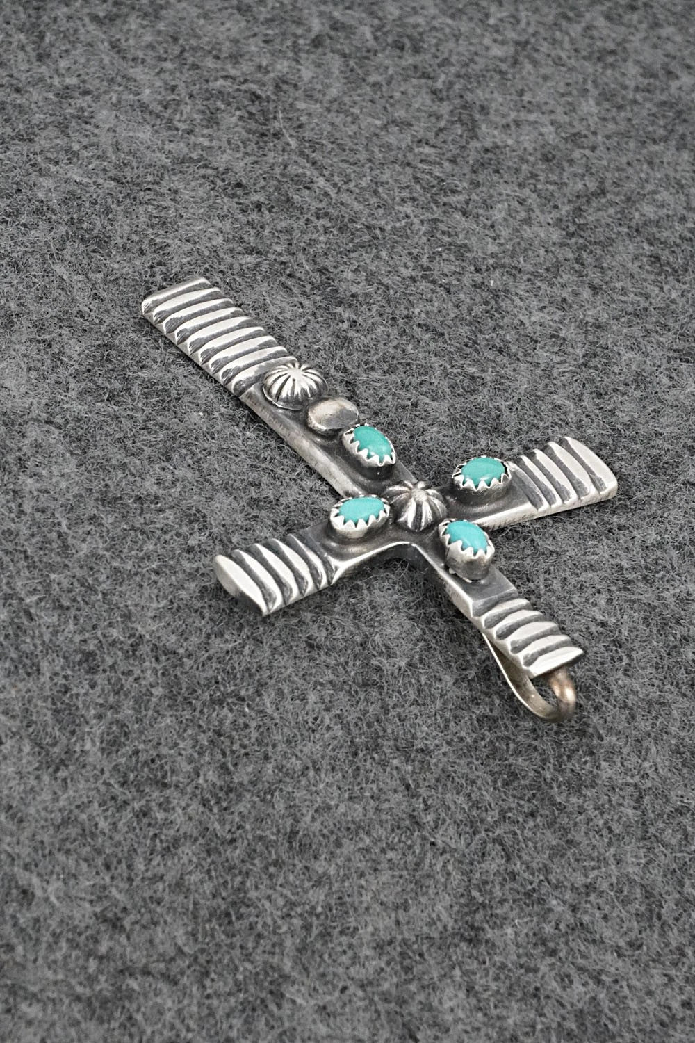 Turquoise & Sterling Silver Pendant - Martha Cayatineto