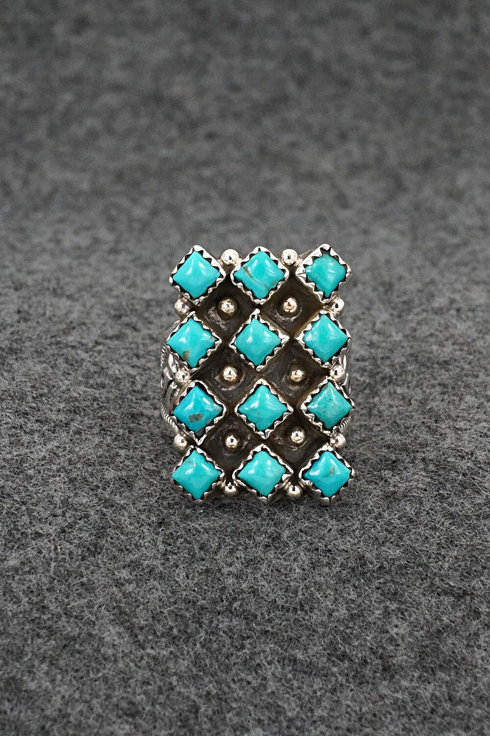 Turquoise & Sterling Silver Ring - Verley Betone - Size 7.5