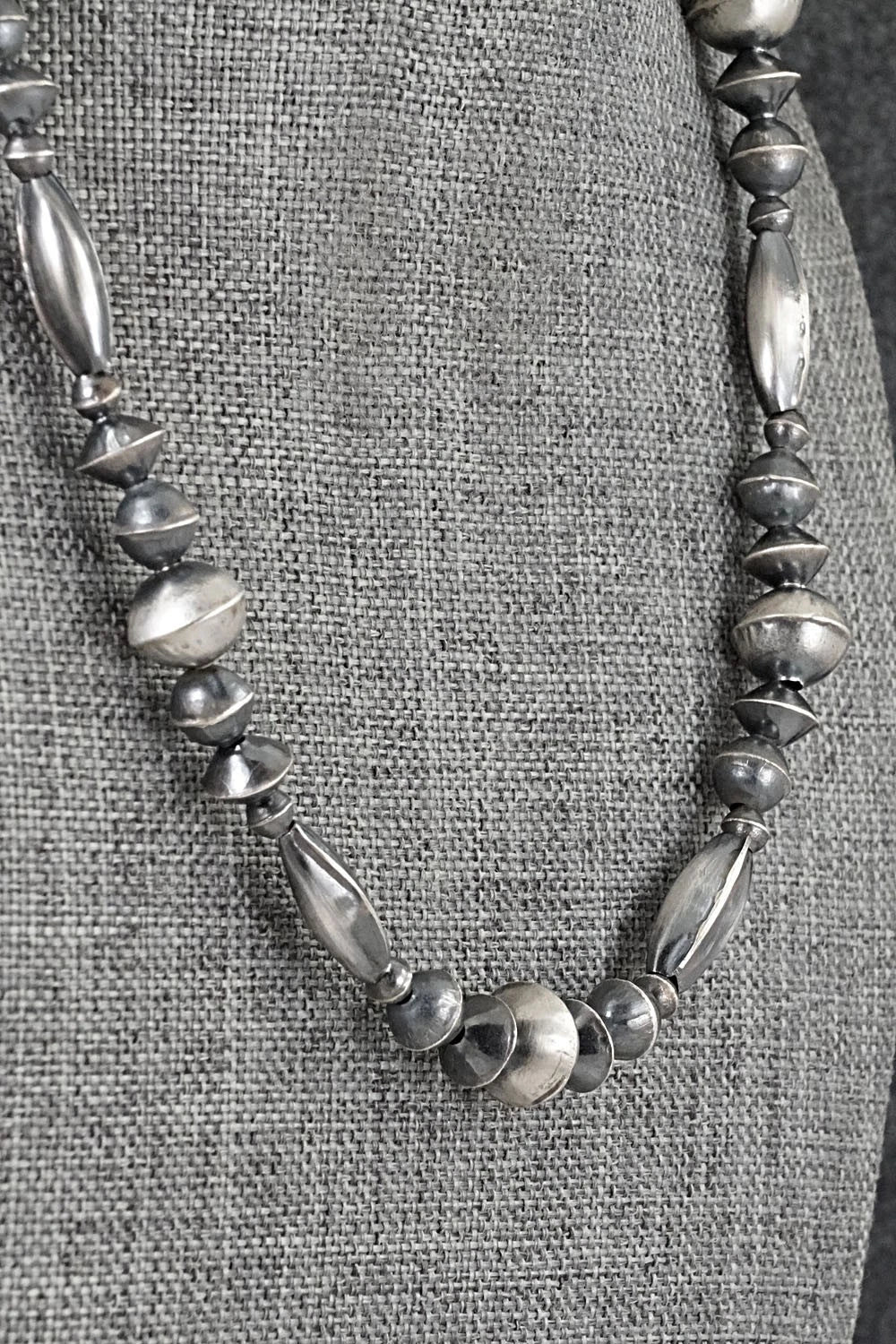 Sterling Silver Navajo Pearl Necklace 28" - Vintage
