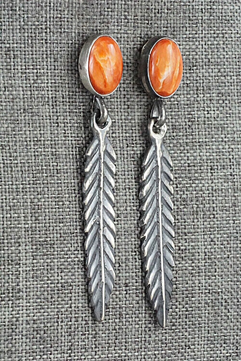Spiny Oyster & Sterling Silver Earrings - Mildred Parkhurst