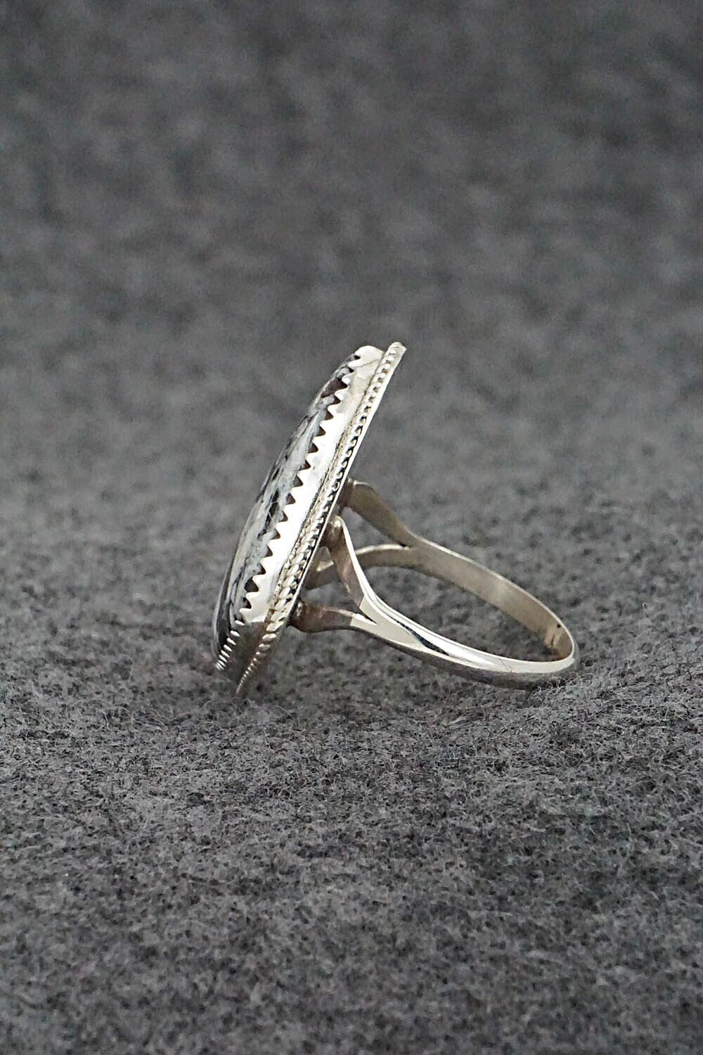 White Buffalo & Sterling Silver Ring - Ernest Hawthorne - Size 7.75