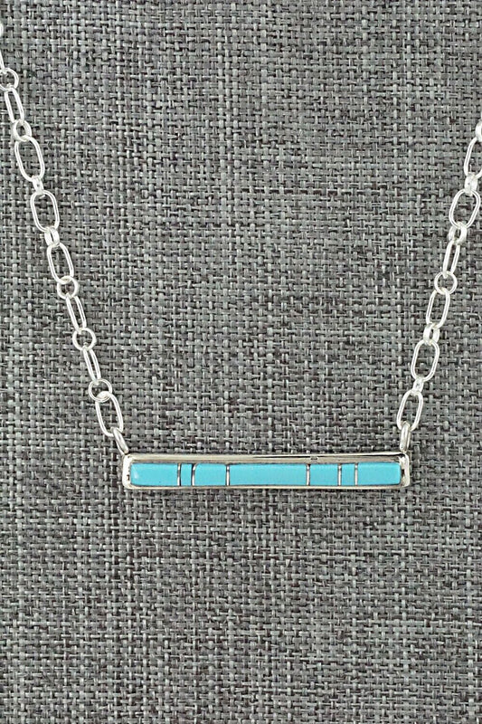 Turquoise & Sterling Silver Necklace - Roland Natachu