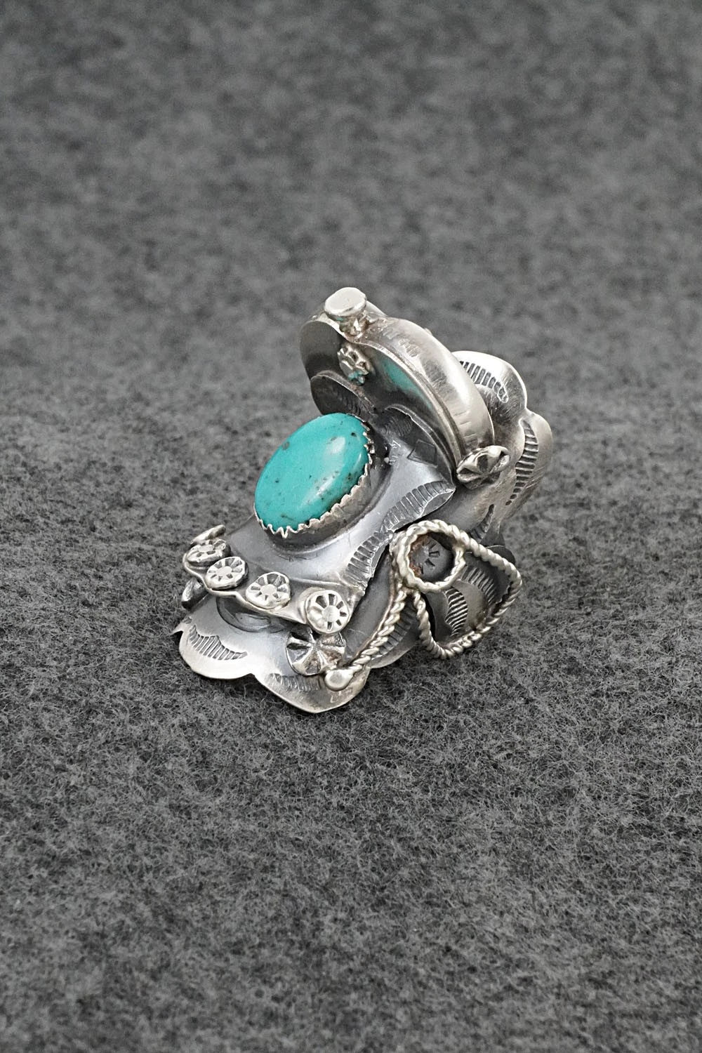 Turquoise & Sterling Silver Ring - Tim Yazzie - Size 7.5