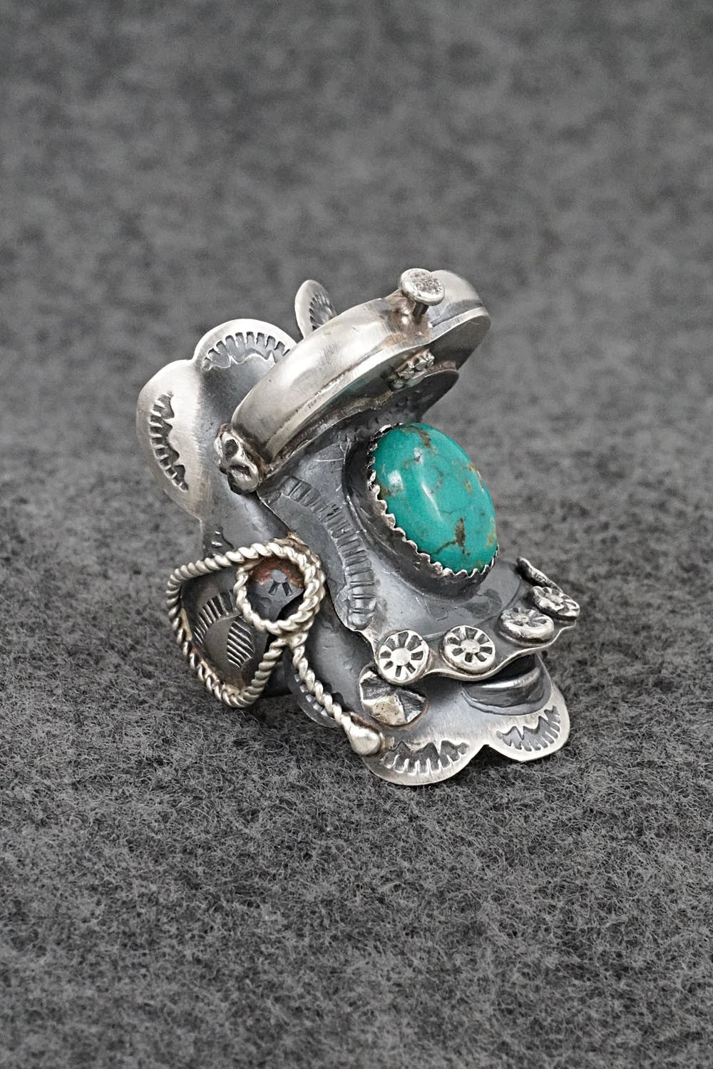 Turquoise & Sterling Silver Ring - Tim Yazzie - Size 7.5