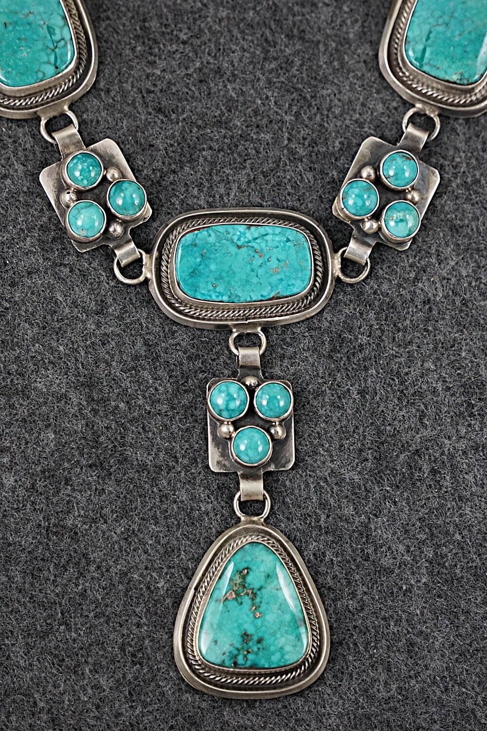 Turquoise & Sterling Silver Necklace Set - Raymond Delgarito