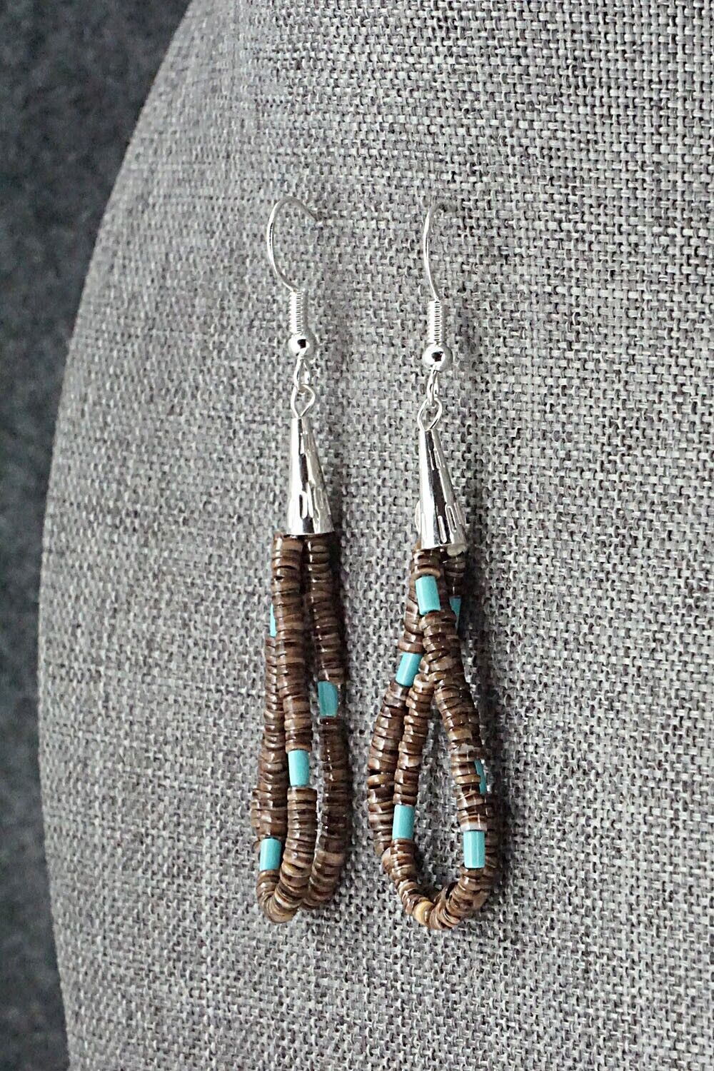 Turquoise, Shell & Sterling Silver Earrings - Ramona Bird