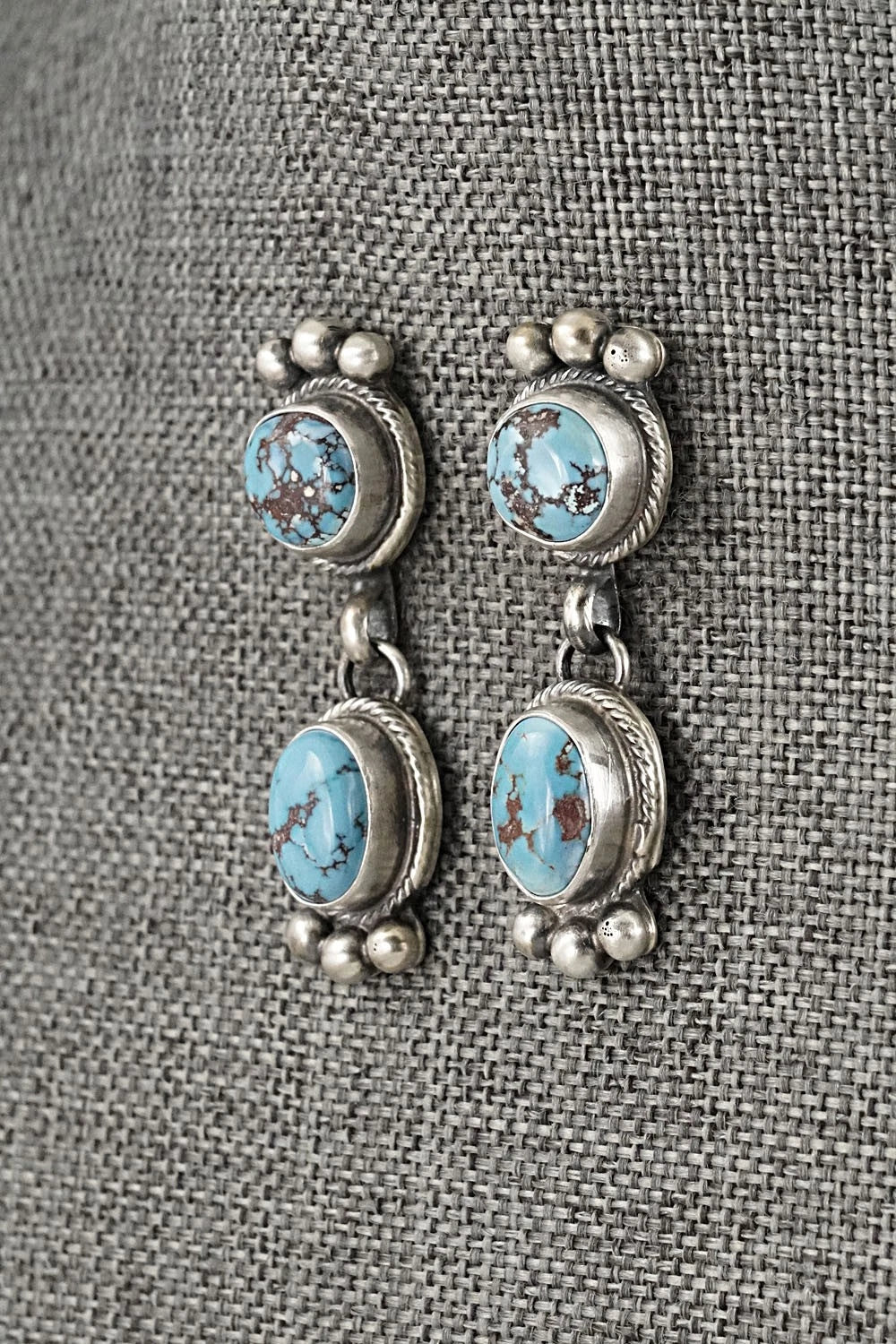 Turquoise & Sterling Silver Necklace and Earrings Set - Kathleen Livingston