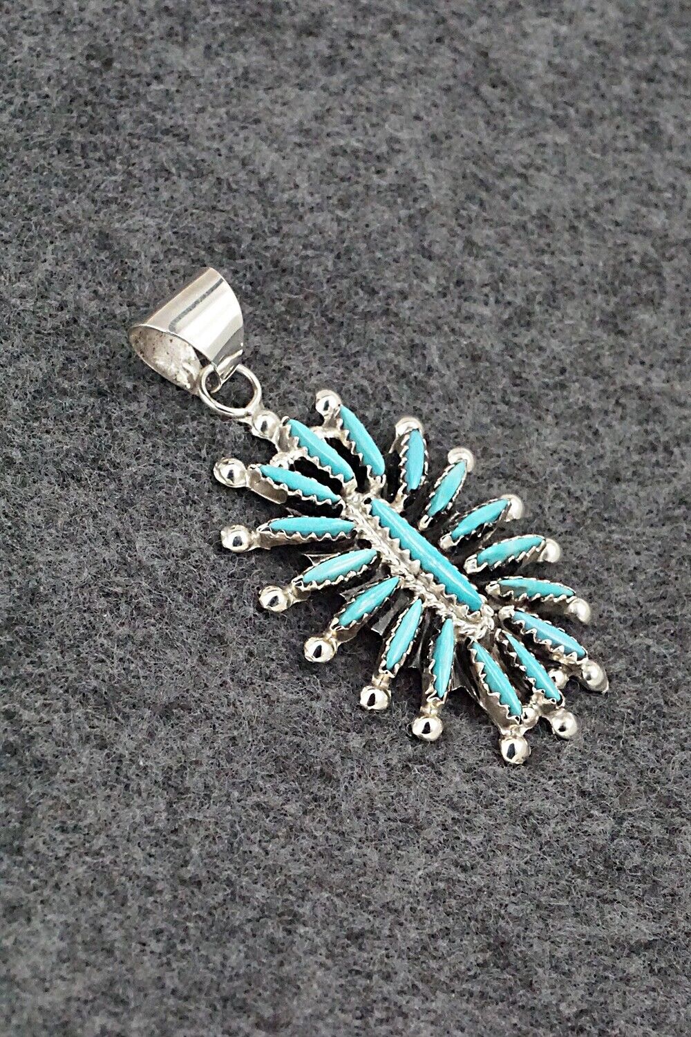 Turquoise & Sterling Silver Pendant - Jack Etsate