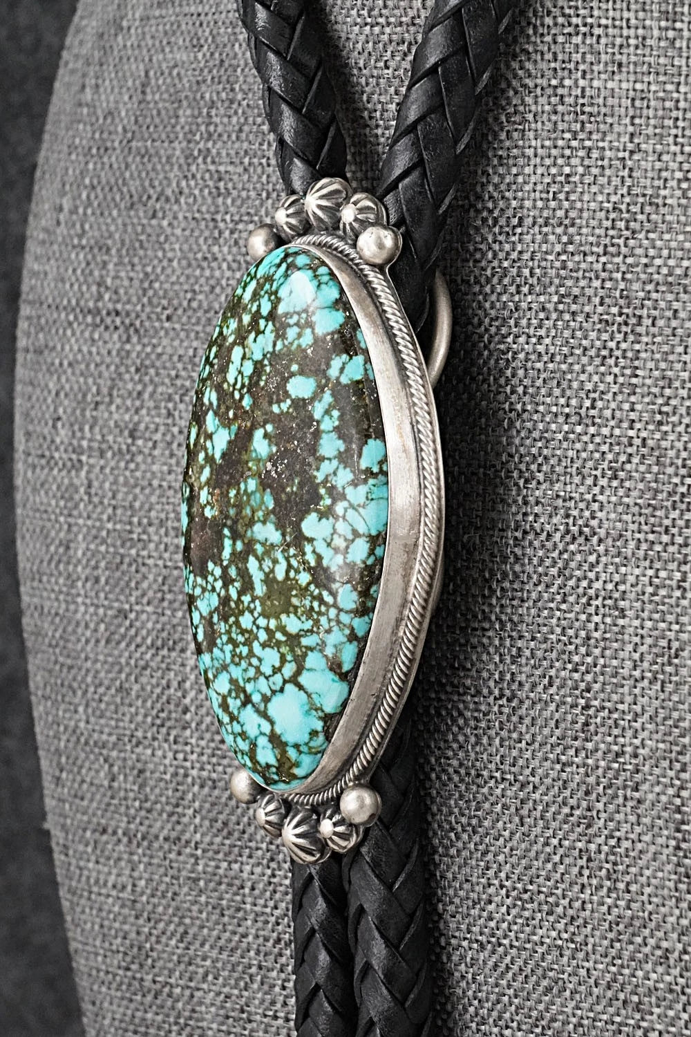 Turquoise & Sterling Silver Bolo Tie - Bobby Johnson