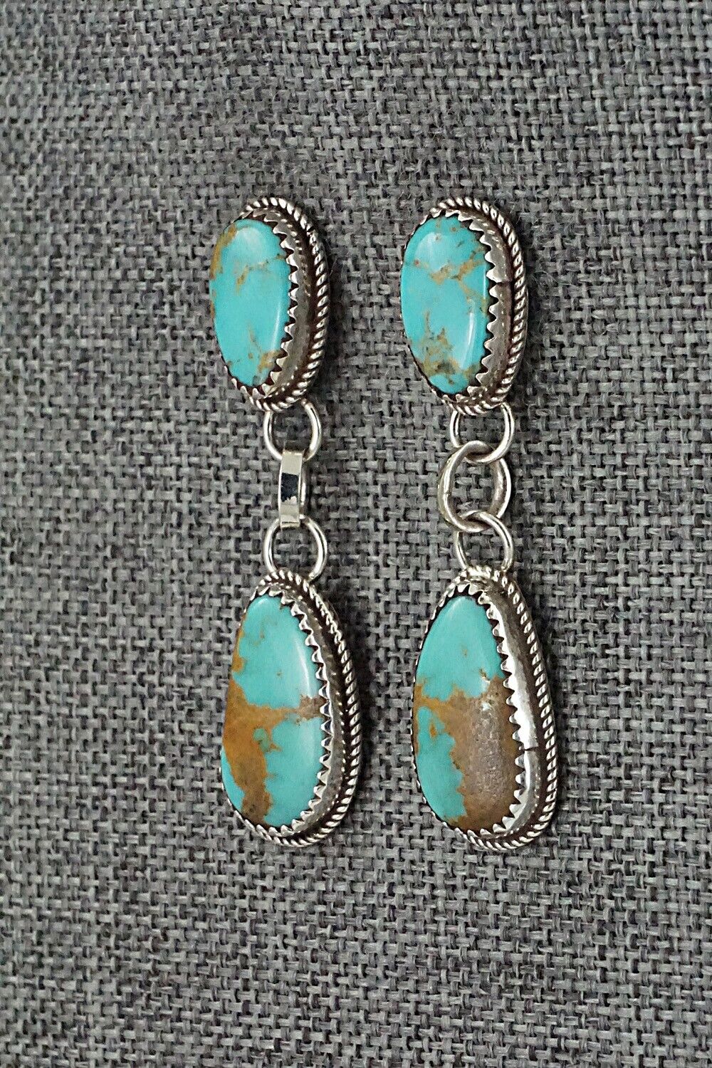 Turquoise & Sterling Silver Earrings - Ernest Hawthorne