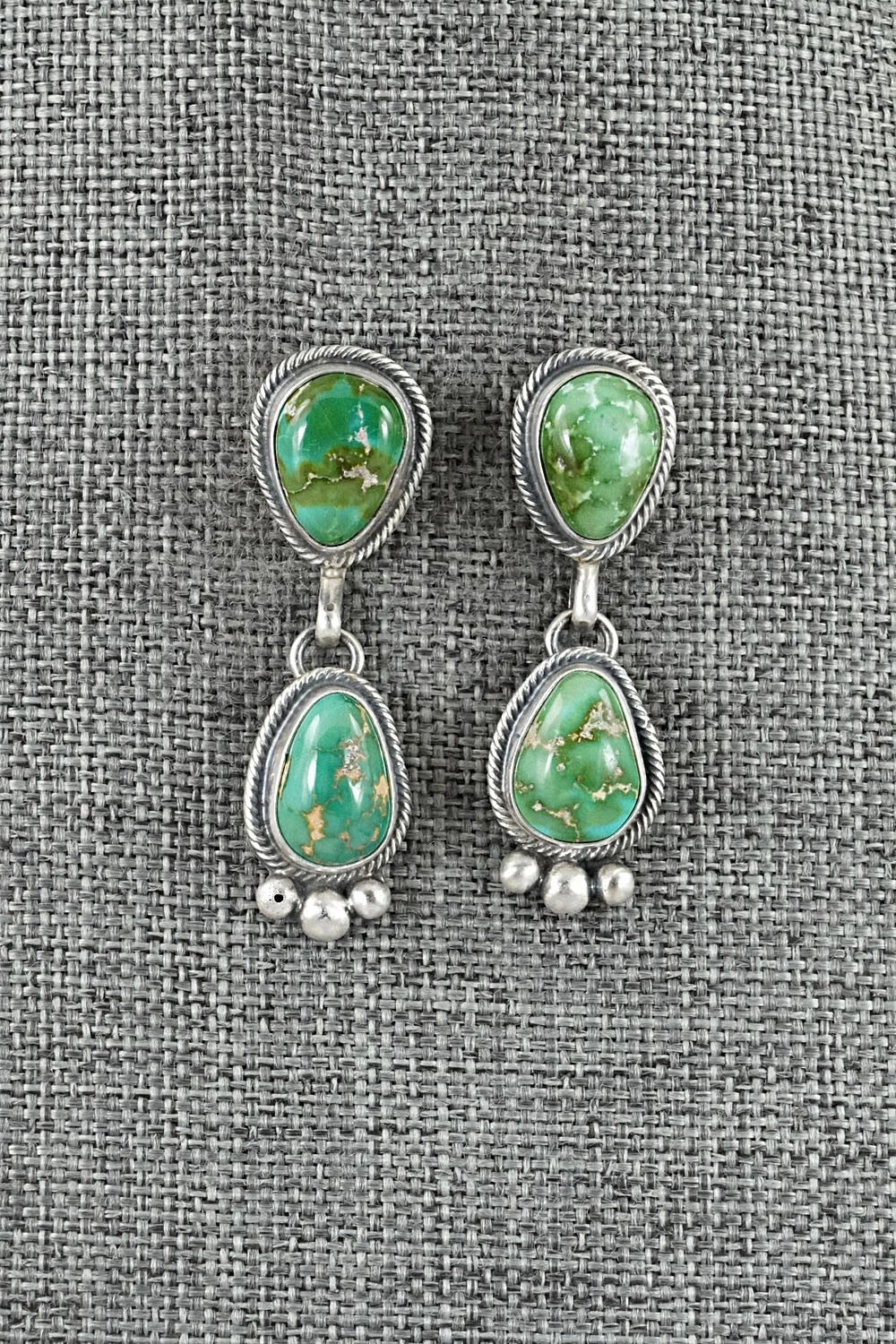 Turquoise & Sterling Silver Necklace and Earrings Set - Paul Livingston