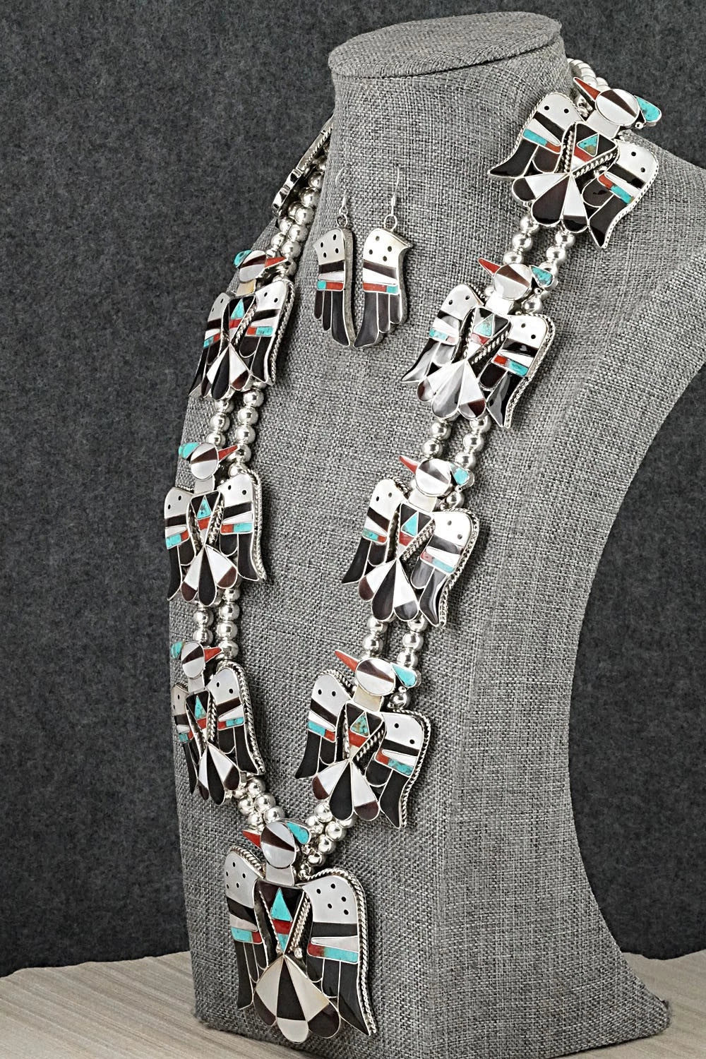 Multi-Stone & Sterling Silver Inlay Necklace Set - Bobby Shack