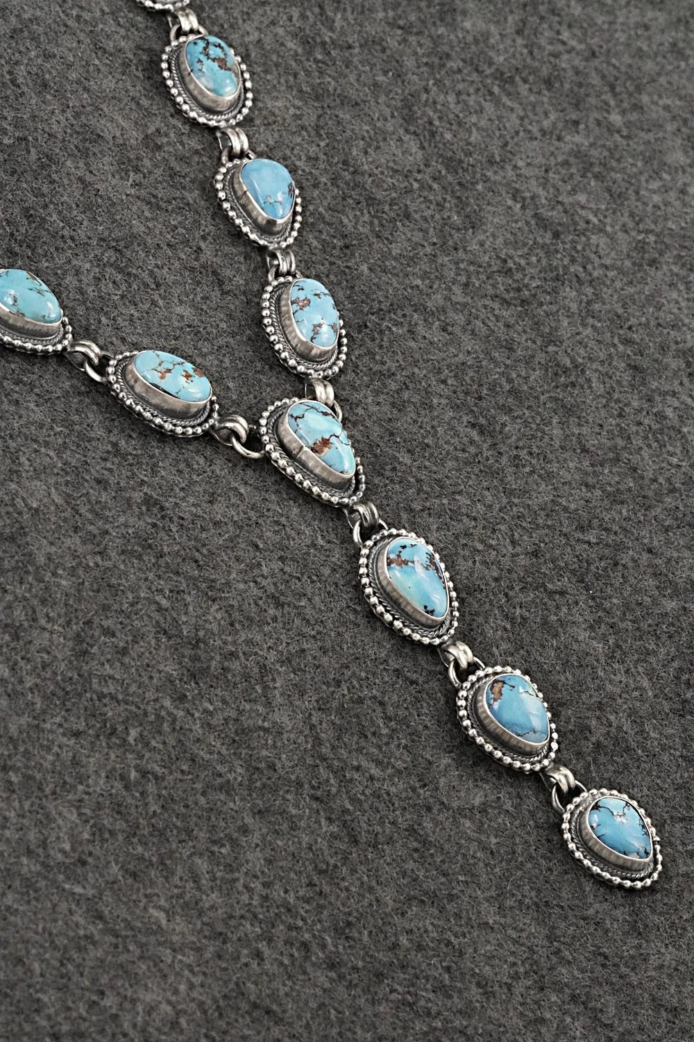 Turquoise & Sterling Silver Necklace and Earrings Set - Darrin Livingston