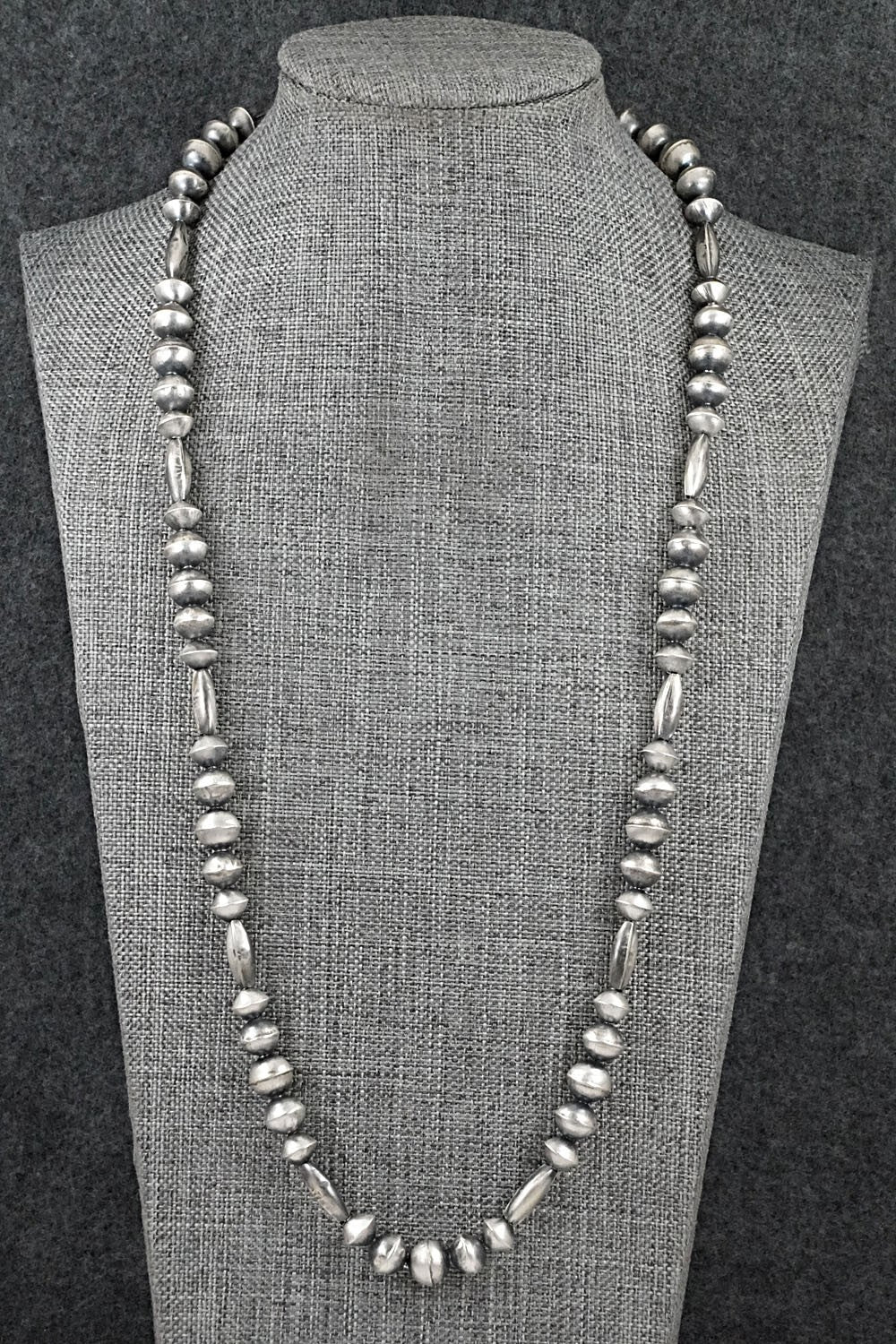 Sterling Silver Navajo Pearl Necklace 24" - Vintage