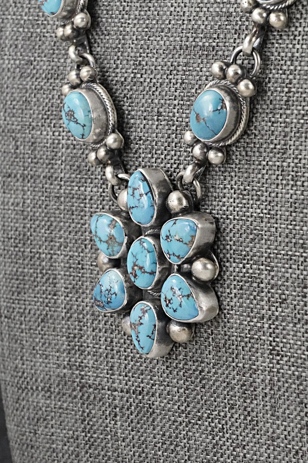 Turquoise & Sterling Silver Necklace and Earrings Set - Kathleen Livingston