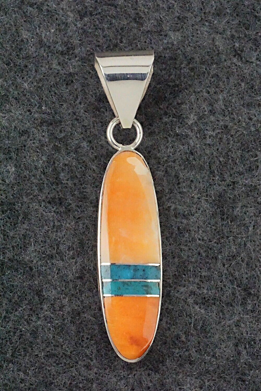Spiny Oyster, Turquoise & Sterling Silver Pendant - Harold Smith