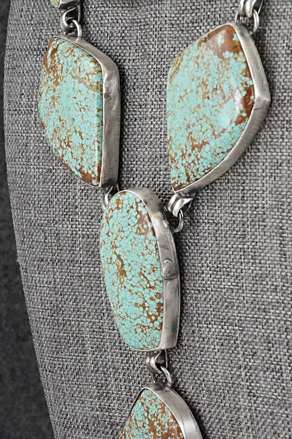 Turquoise & Sterling Silver Necklace and Earrings Set - Darrin Livingston