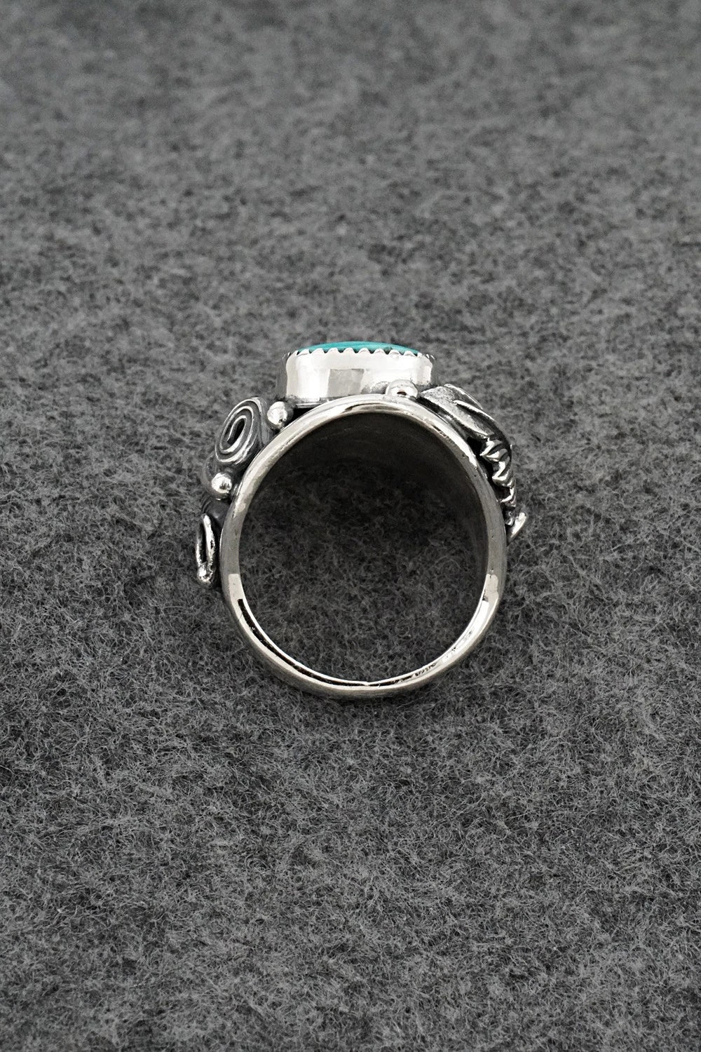 Turquoise & Sterling Silver Ring - Darrell Morgan - Size 9.5