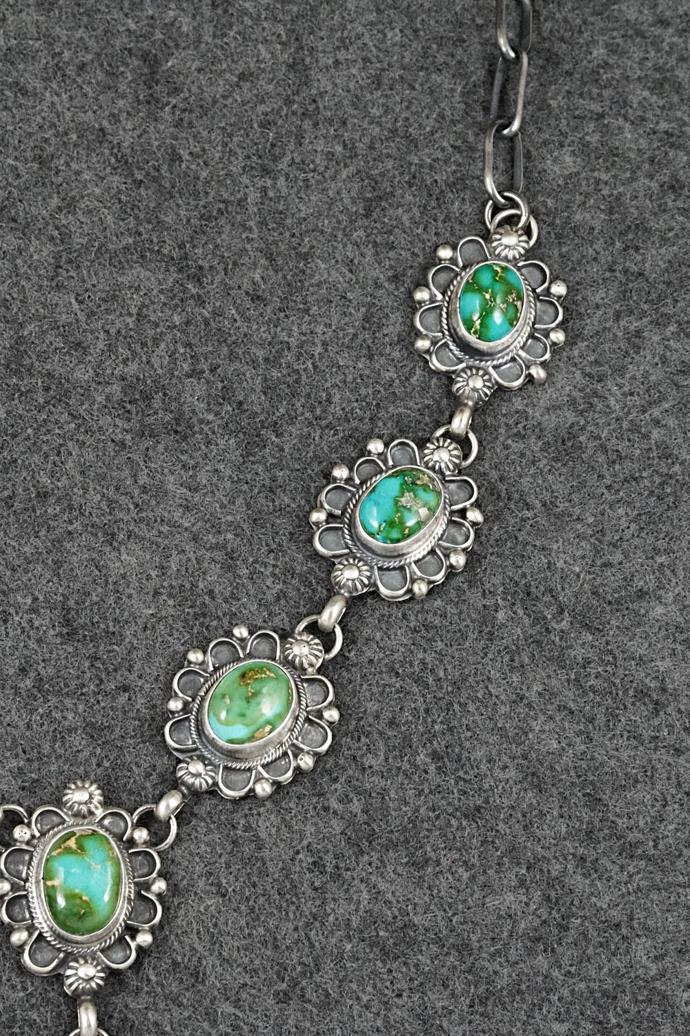 Turquoise & Sterling Silver Necklace and Earrings Set - Kathleen Livingston