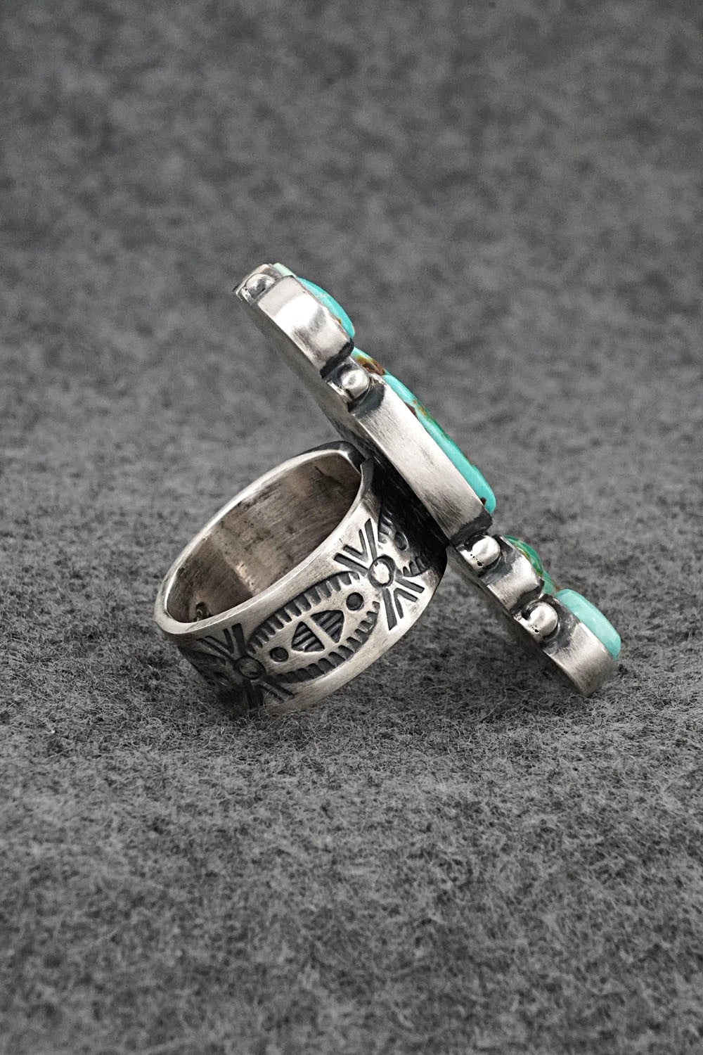 Turquoise & Sterling Silver Ring - Angela Martin - Size 8