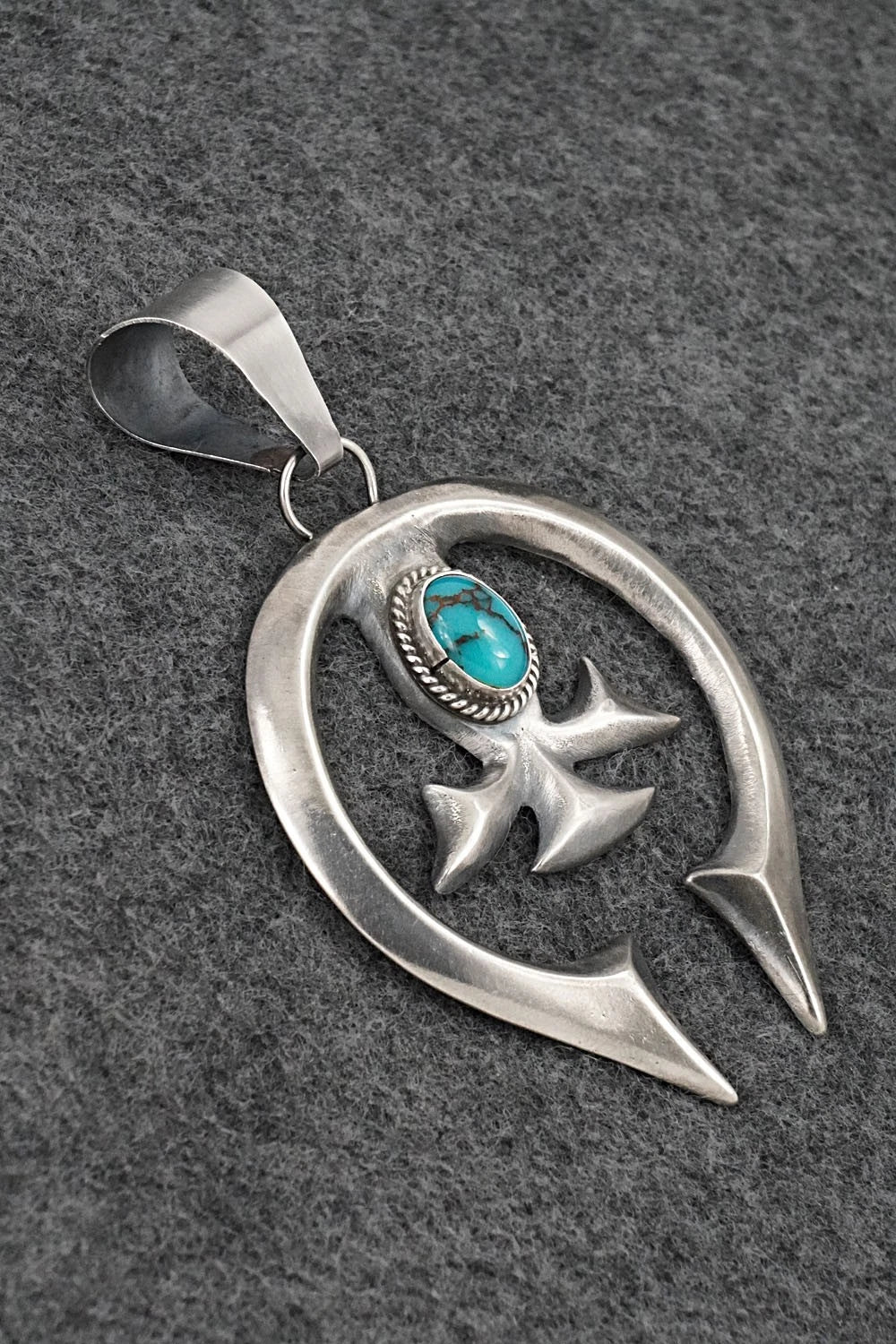 Turquoise & Sterling Silver Pendant - Eugene Gruber