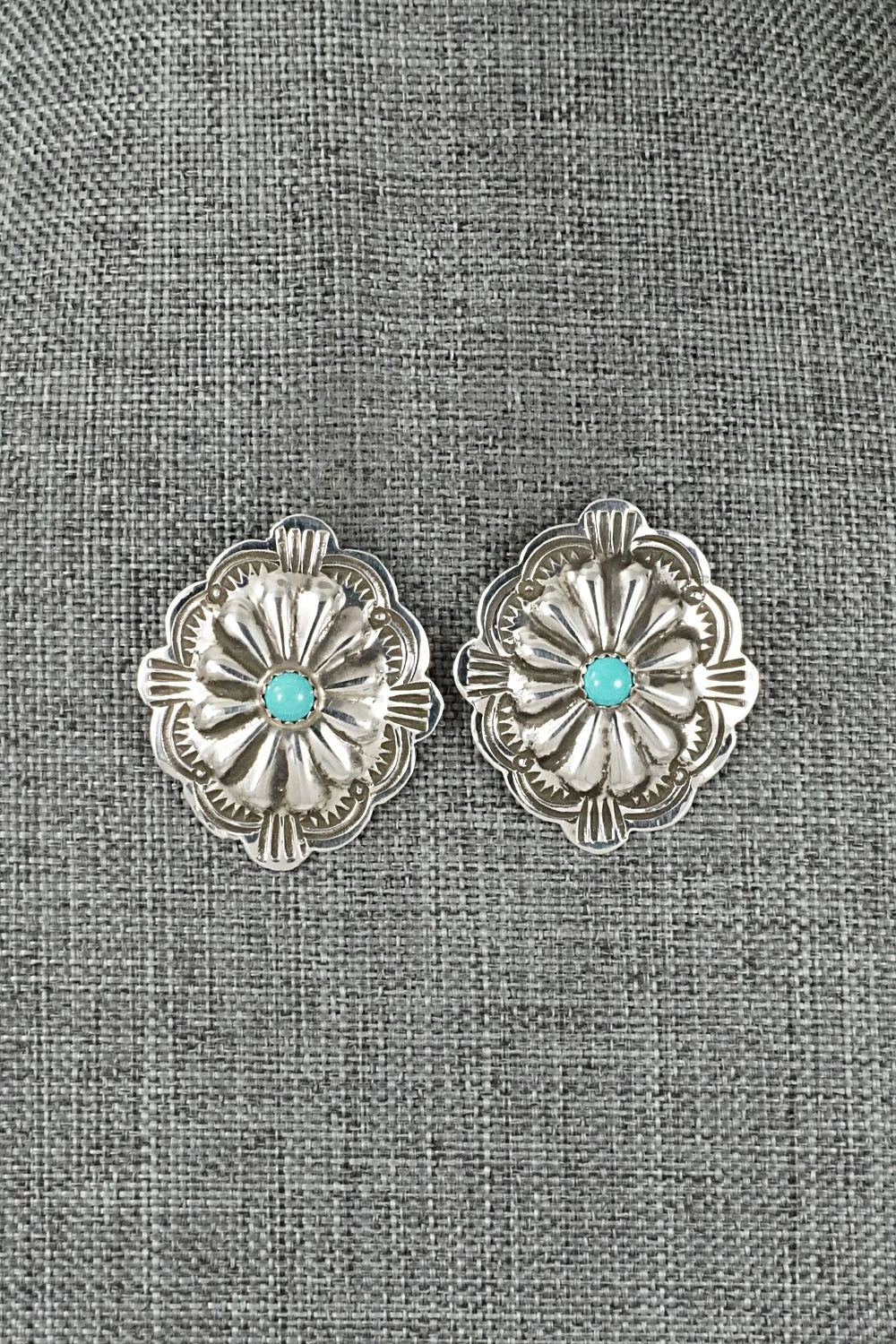 Turquoise & Sterling Silver Earrings - Charlotte Blackgoat