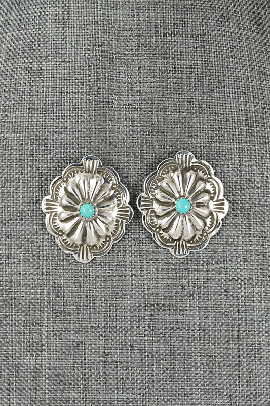 Turquoise & Sterling Silver Earrings - Charlotte Blackgoat