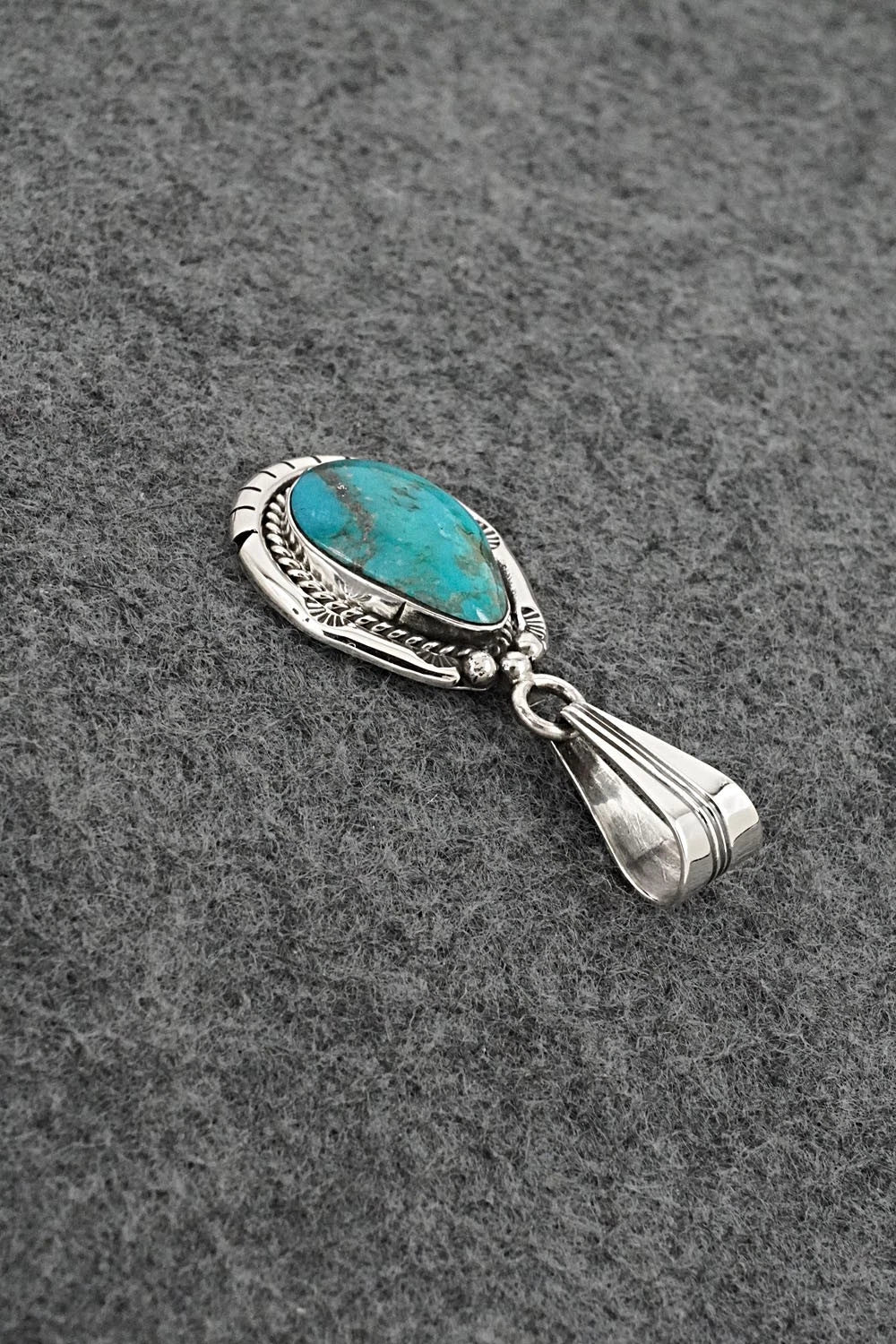 Turquoise & Sterling Silver Pendant - Samuel Yellowhair