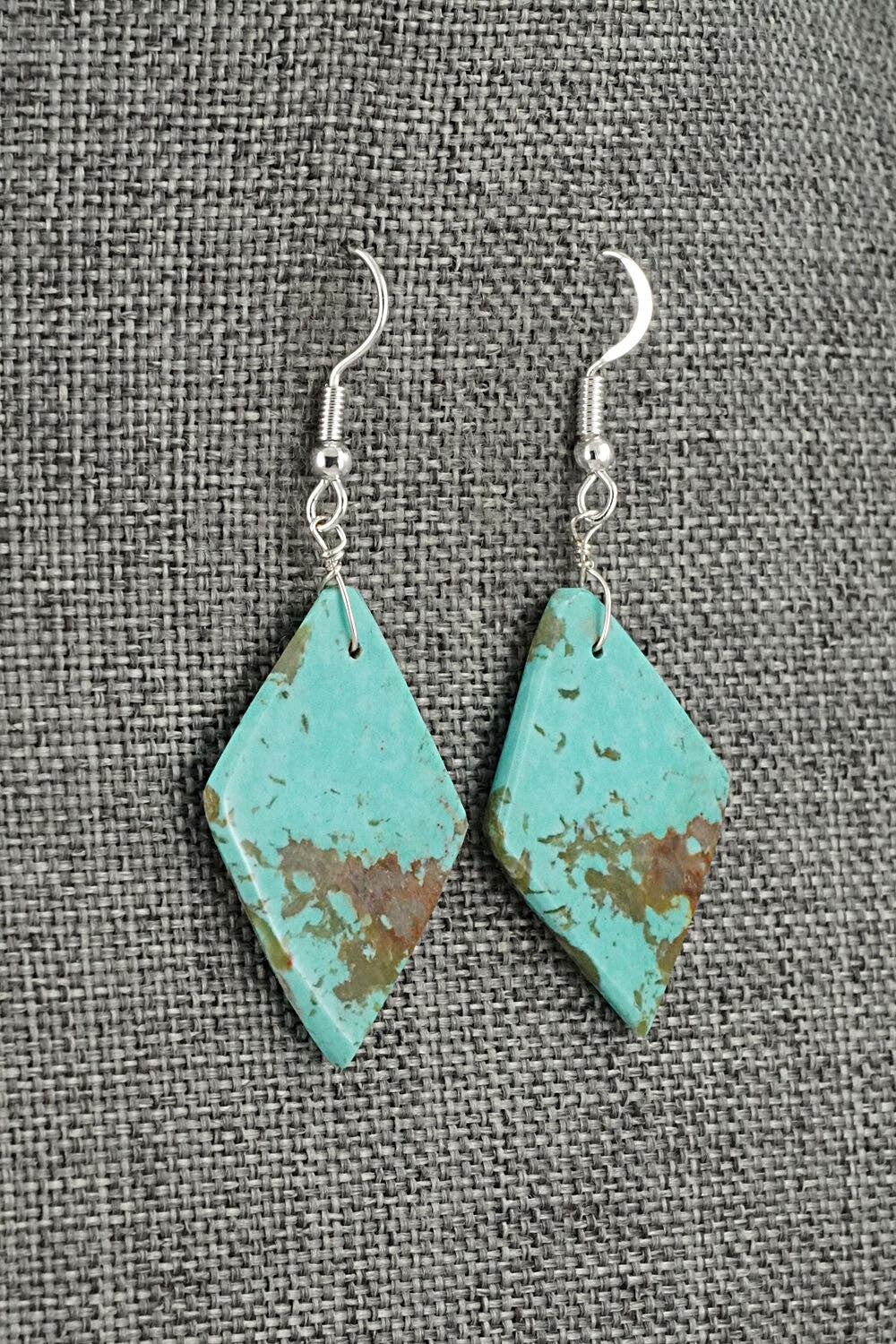 Turquoise & Sterling Silver Earrings - Louise Pete