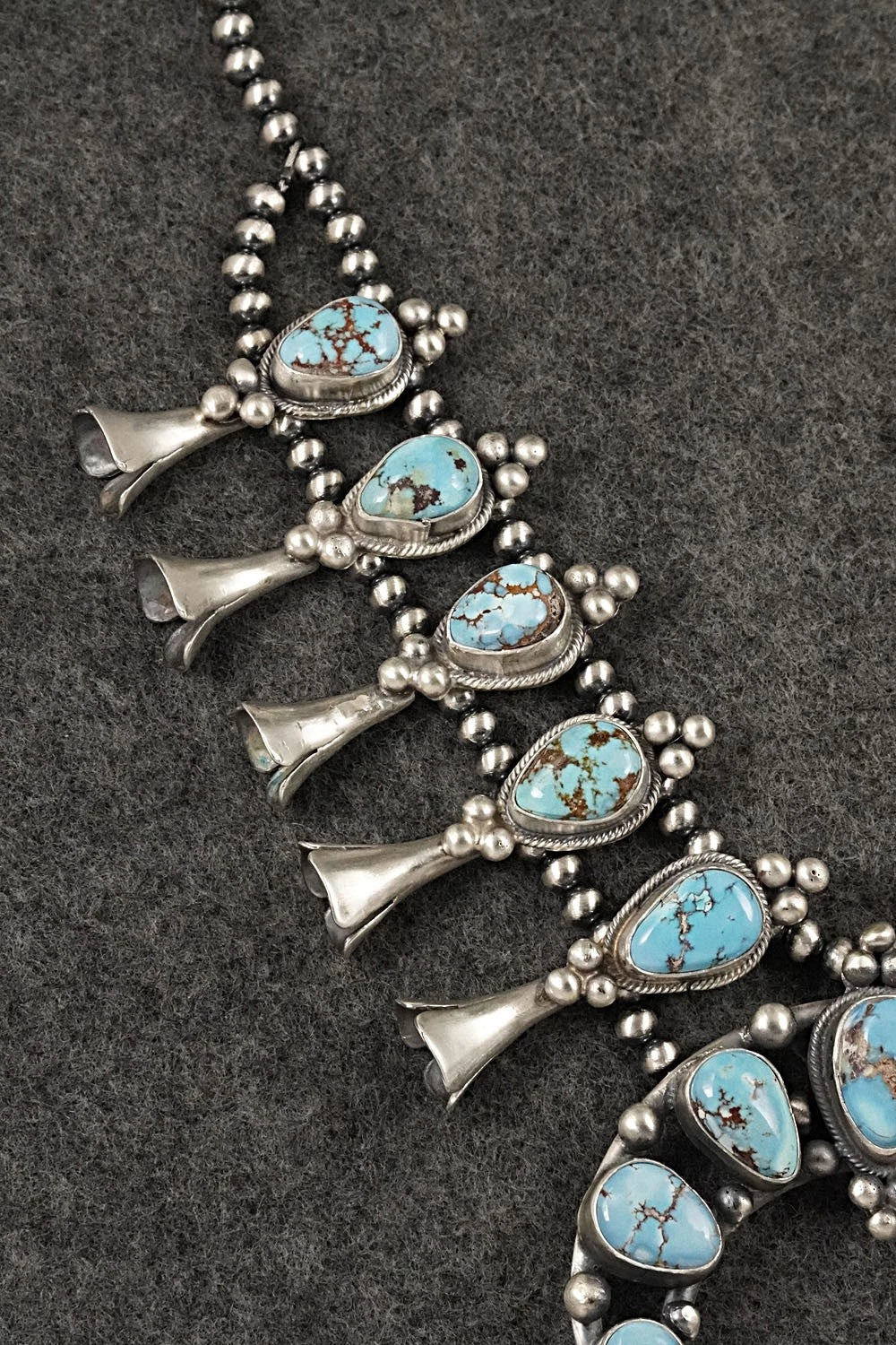 Turquoise & Sterling Silver Squash Blossom Set - Darrin Livingston