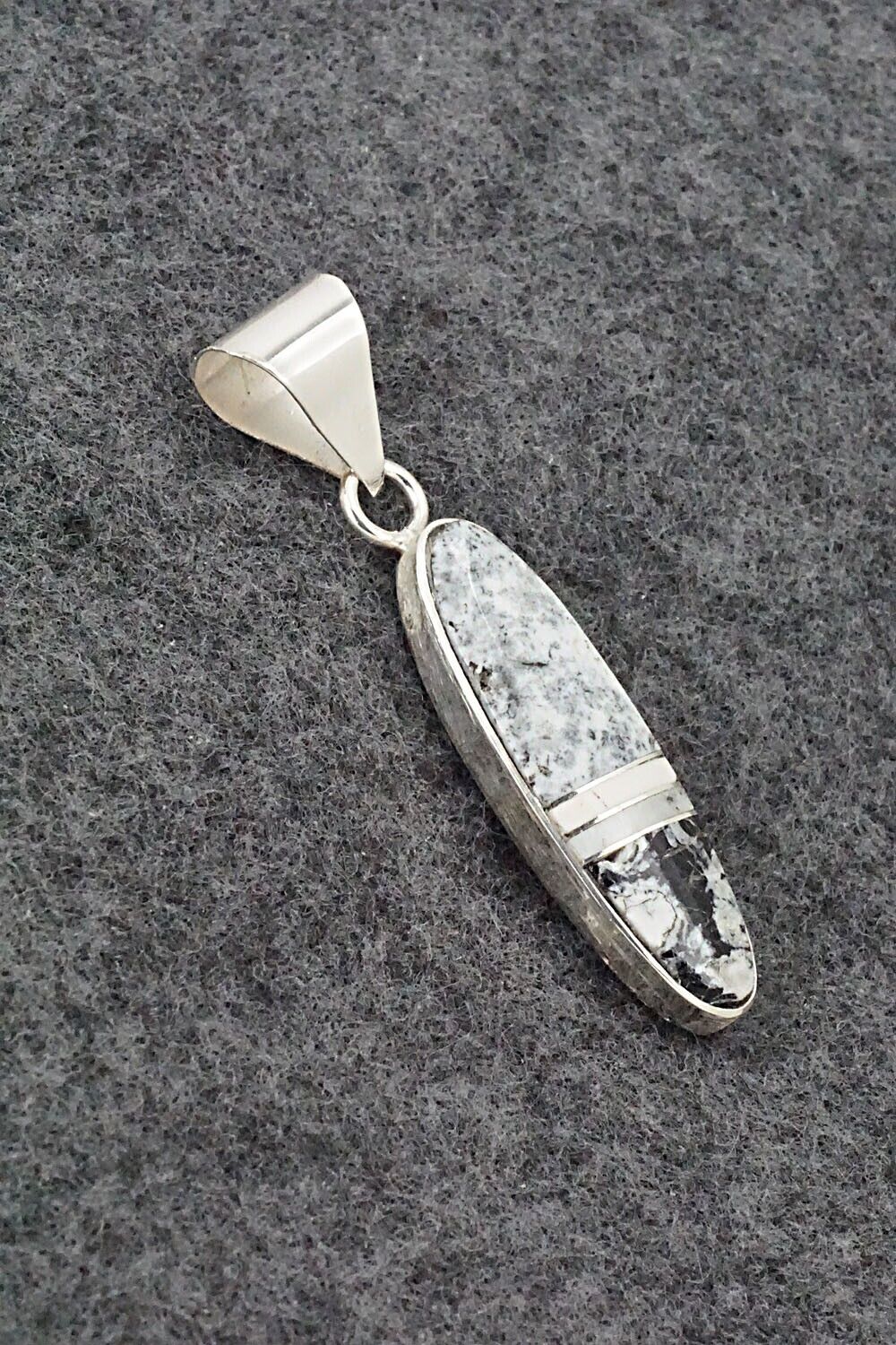 White Buffalo & Sterling Silver Pendant - Harold Smith