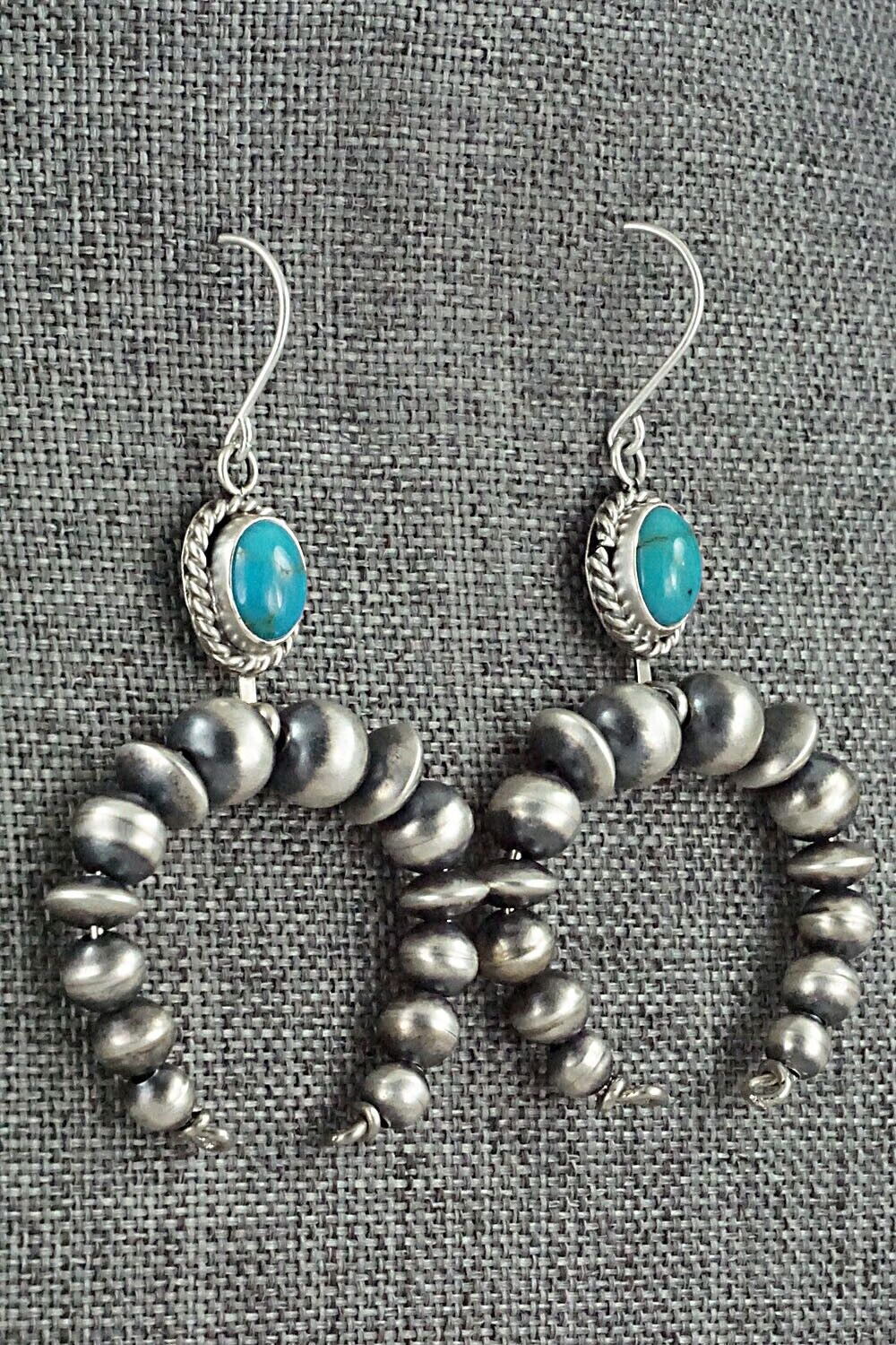 Turquoise & Sterling Silver Navajo Pearl Earrings - Grace Kenneth